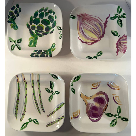 Culinary Arts The Art of Entertaining Veggies Set of (4) Four 9" Bowls - Picture 1 of 8